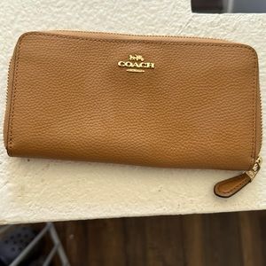 Coach Tan Pebble Leather Wallet